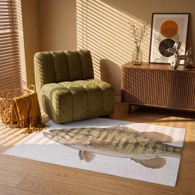 Vissen - Natuur - Vintage Vloerkleed Rechthoek klein -atmosphere_sfeer1_global