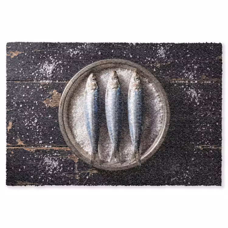 Teppich - Fisch – Salz – Essen - Vis - Zout - Eten Vloerkleed Rechthoek klein