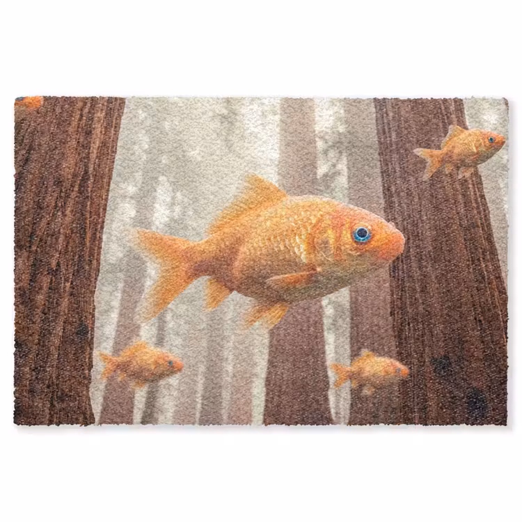 Teppich - Fisch – Wald – Fantasie - Vis - Bos - Fantasie Vloerkleed Rechthoek klein