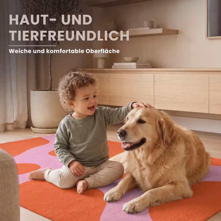 Vlekken - Rood - Roze - Patroon - Minimalistisch Vloerkleed Rechthoek klein -uniquesellingpoint_zacht_DE