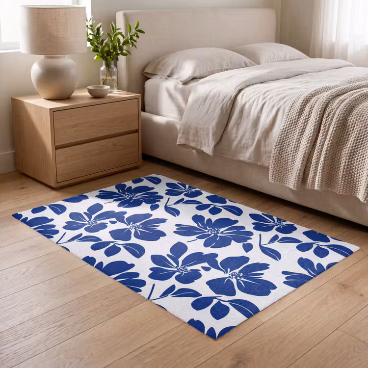 Floraal - Modern - Blauw Vloerkleed Rechthoek klein 1091 -atmosphere_sfeer3_global