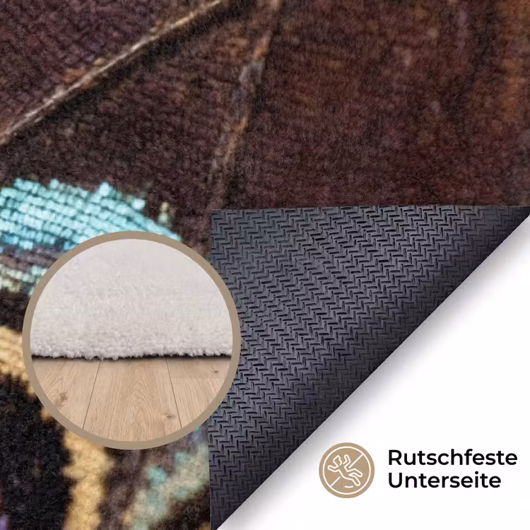 Vleugels - Vlinder - Blauw Vloerkleed Rechthoek klein -uniquesellingpoint_antislip_DE_DE