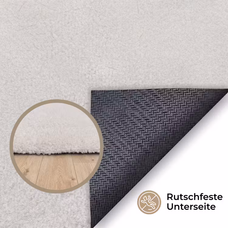 Vrouw - Cirkels - Beige Vloerkleed Rechthoek klein -uniquesellingpoint_antislip_DE_DE