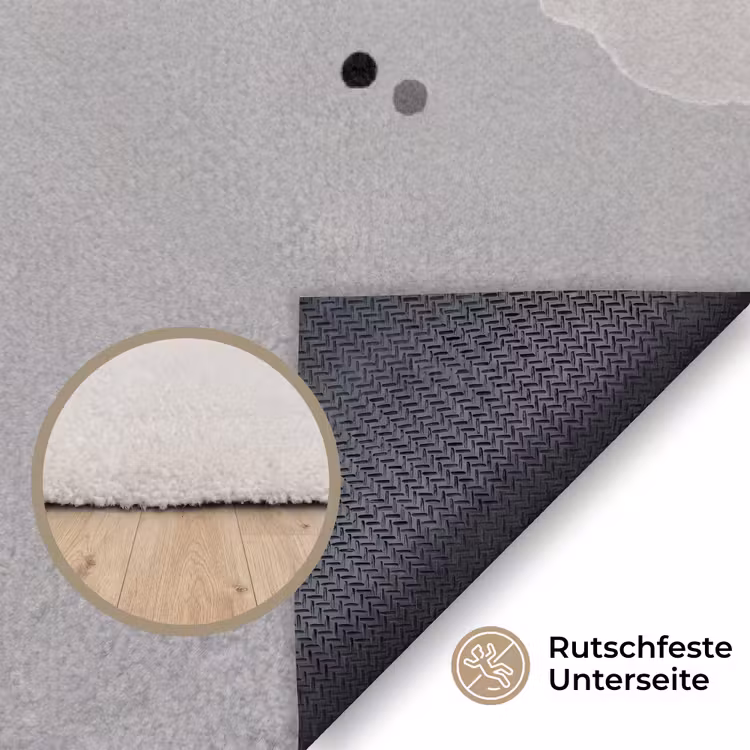 Vrouw - Wolk - Grijs Vloerkleed Rechthoek klein -uniquesellingpoint_antislip_DE_DE