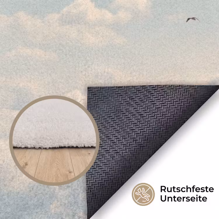 Teppich - Frauen – Tauchhaltung – Wolken - Vrouwen - Duikhouding - Wolken Vloerkleed Rechthoek klein