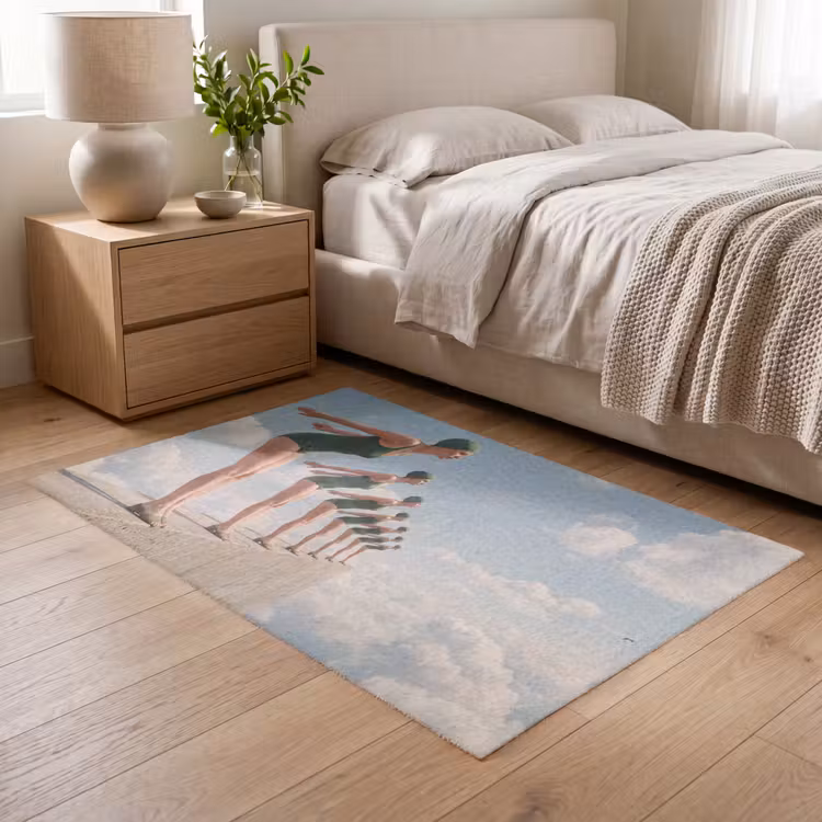 Teppich - Frauen – Tauchhaltung – Wolken - Vrouwen - Duikhouding - Wolken Vloerkleed Rechthoek klein