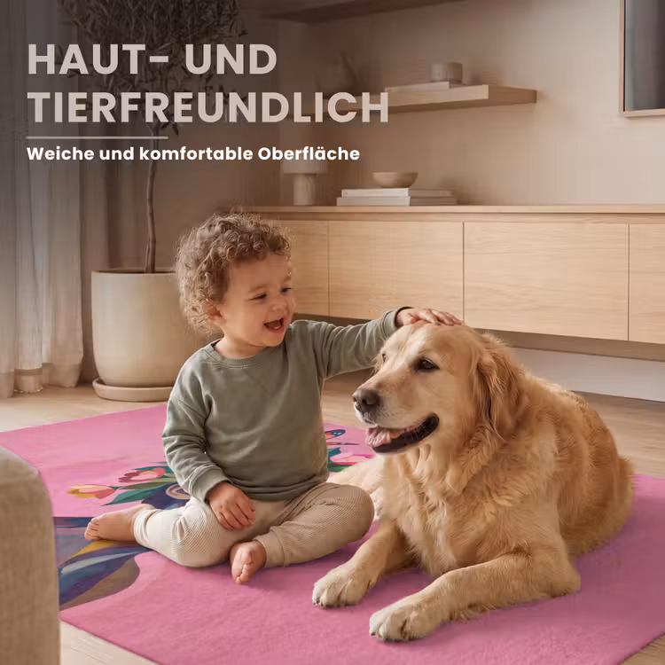 Vrouwengezicht - Vlinders - Kleurrijk Vloerkleed Rechthoek klein -uniquesellingpoint_USP_zachtDE_DE