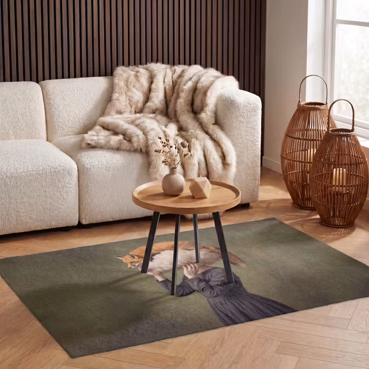 Vos - Surrealistisch - Groen Vloerkleed Rechthoek klein -atmosphere_sfeer2_global