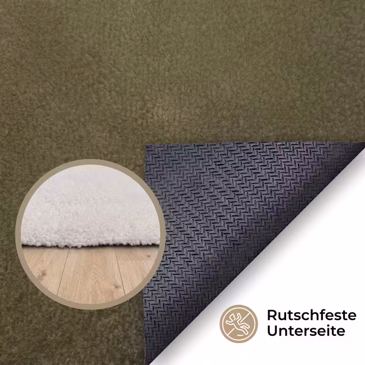 Vos - Surrealistisch - Groen Vloerkleed Rechthoek klein -uniquesellingpoint_antislip_DE_DE