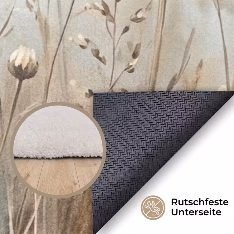 Madelief - Illustratie - Wit Vloerkleed Rechthoek klein -uniquesellingpoint_antislip_DE_DE