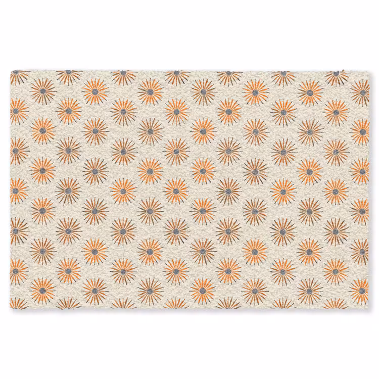Madelief - Patroon - Oranje Vloerkleed Rechthoek klein 1091 -3d