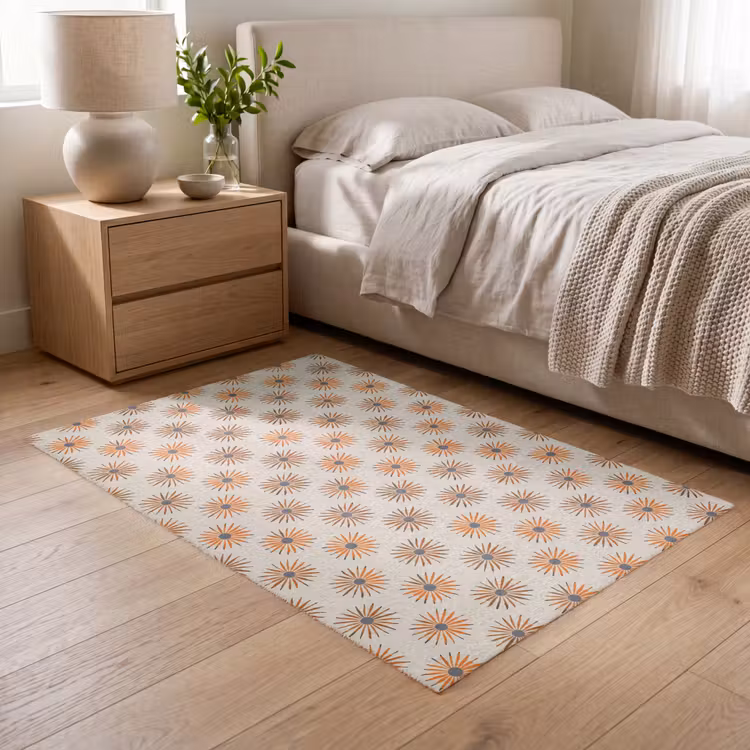 Madelief - Patroon - Oranje Vloerkleed Rechthoek klein 1091 -atmosphere_sfeer3_global