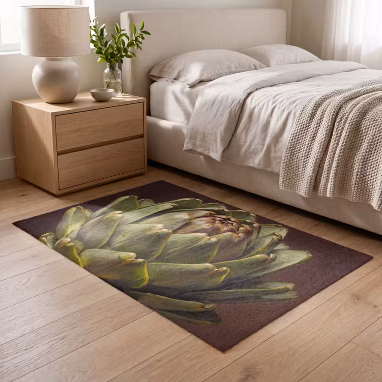 Teppich - Gemüse – Artischocke – Grün - Groente - Artisjok - Groen Vloerkleed Rechthoek klein
