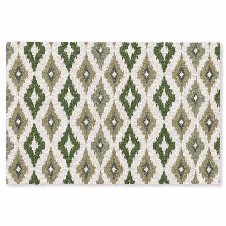 Geografisch - Ruitmotief - Groen Vloerkleed Rechthoek klein 1091 -3d