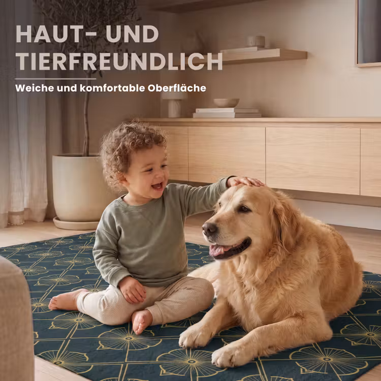 Geometrisch - Elegant - Groen Vloerkleed Rechthoek klein 1091 -uniquesellingpoint_zacht_DE