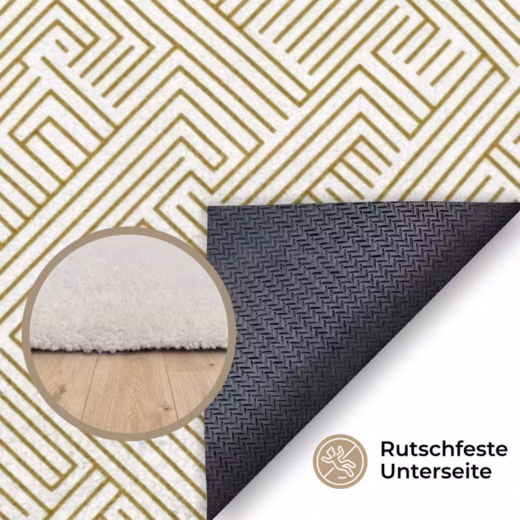 Geometrisch - Lijnen - Groen Vloerkleed Rechthoek klein 1091 -uniquesellingpoint_antislip_DE_DE