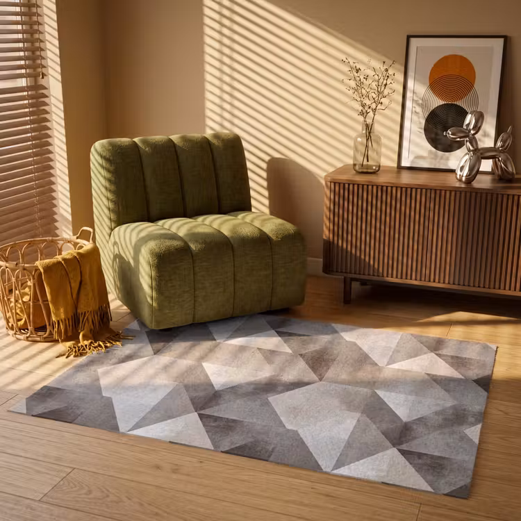 Geometrisch - Motief - Aardetinten Vloerkleed Rechthoek klein 1091 -atmosphere_sfeer1_global