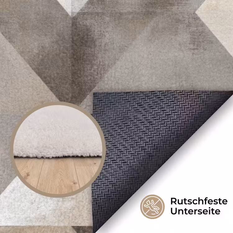 Geometrisch - Motief - Aardetinten Vloerkleed Rechthoek klein 1091 -uniquesellingpoint_antislip_DE_DE