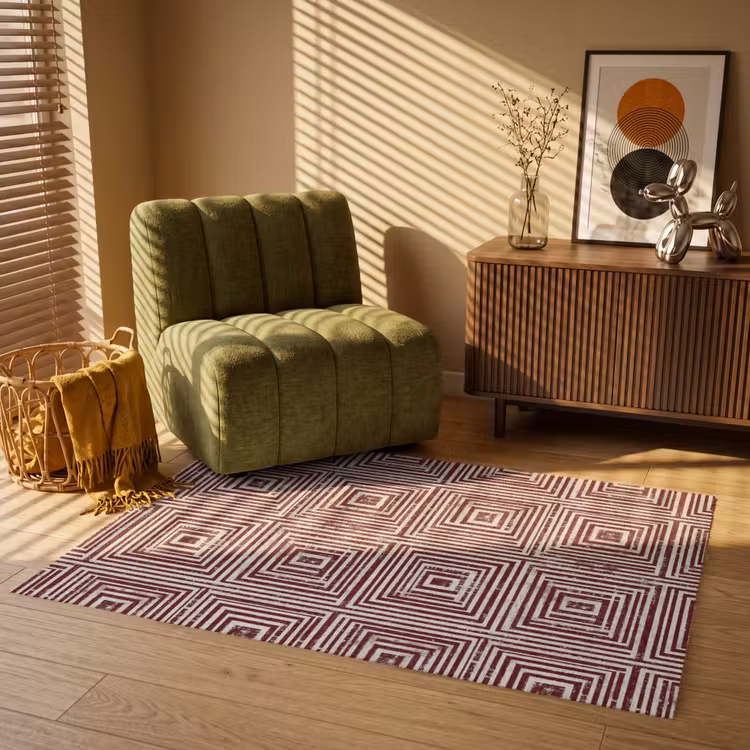 Geometrisch - Patroon - Rood Vloerkleed Rechthoek klein 1091 -atmosphere_sfeer1_global