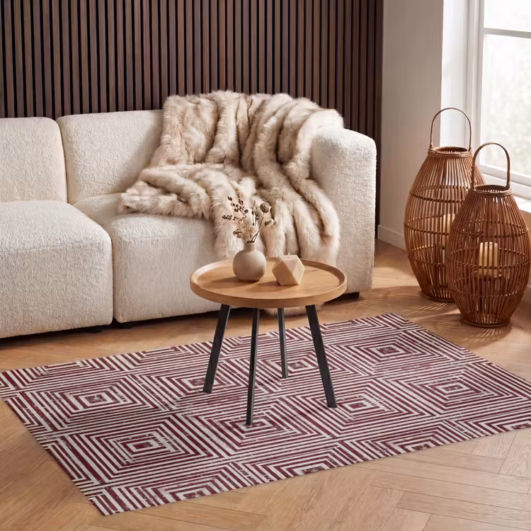 Geometrisch - Patroon - Rood Vloerkleed Rechthoek klein 1091 -atmosphere_sfeer2_global