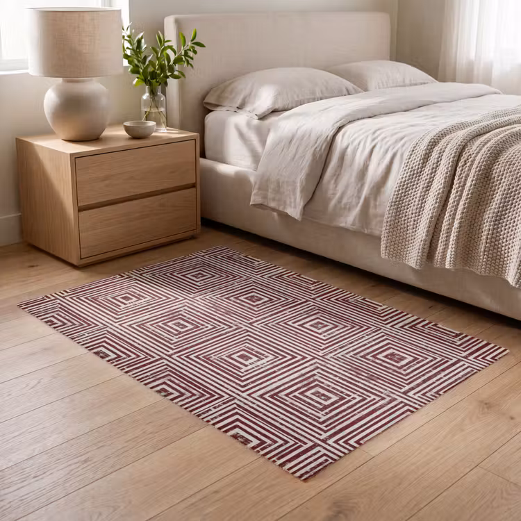 Geometrisch - Patroon - Rood Vloerkleed Rechthoek klein 1091 -atmosphere_sfeer3_global