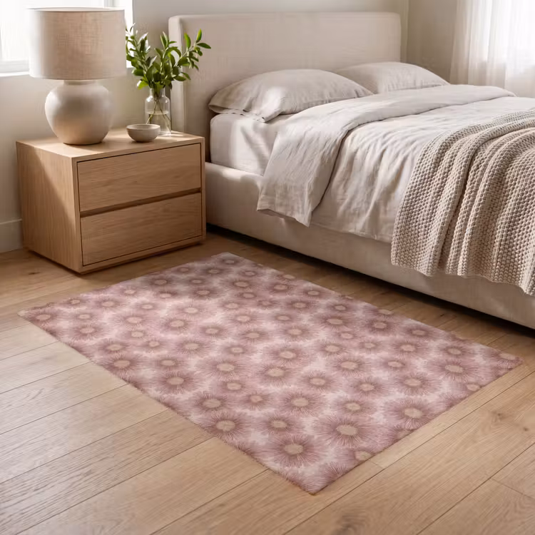 Gerbera - Bloemen - Roze Vloerkleed Rechthoek klein 1091 -atmosphere_sfeer3_global