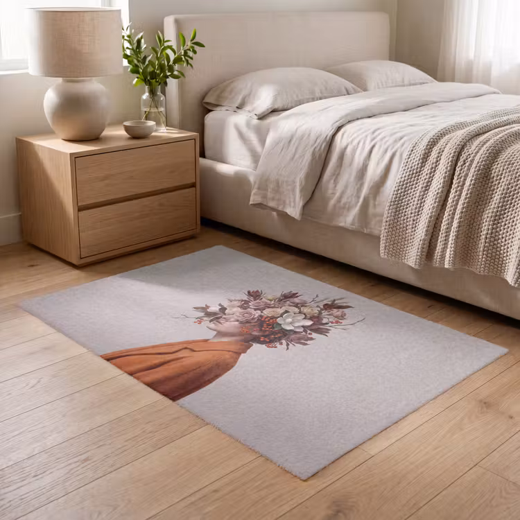 Gezicht - Boeket - Kleurrijk Vloerkleed Rechthoek klein -atmosphere_sfeer3_global