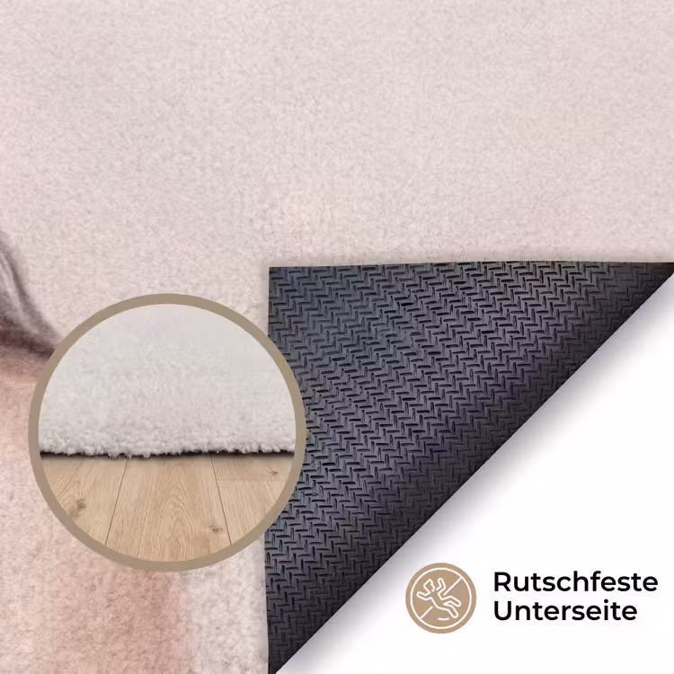 Gezicht - Pioenrozen - Crème Vloerkleed Rechthoek klein -uniquesellingpoint_antislip_DE_DE