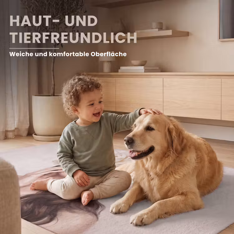 Gezicht - Pioenrozen - Crème Vloerkleed Rechthoek klein -uniquesellingpoint_USP_zachtDE_DE