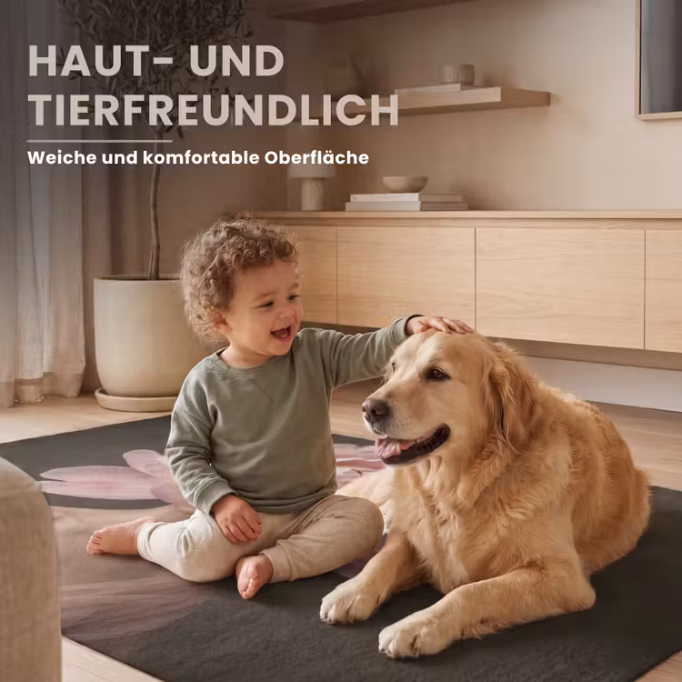 Gezicht - Roos - Roze Vloerkleed Rechthoek klein -uniquesellingpoint_USP_zachtDE_DE