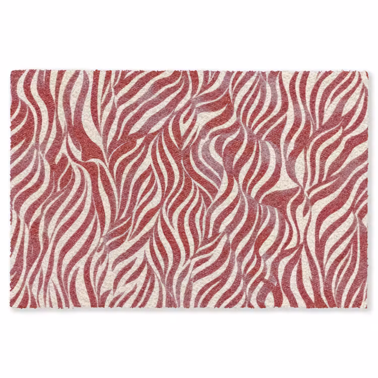 Golvende vormen - Abstract - Rood Vloerkleed Rechthoek klein -3d