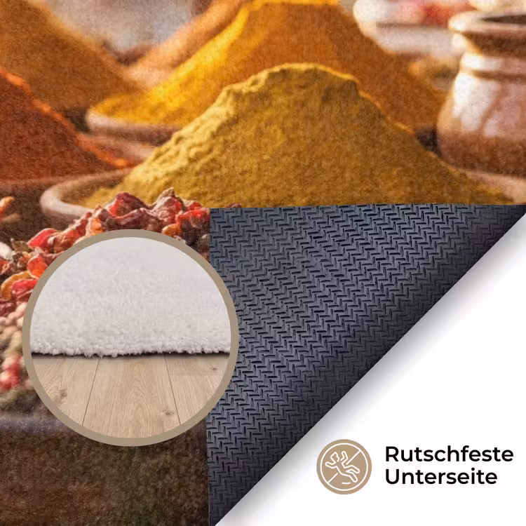 Teppich - Gewürze – Markt – Bunt - Specerijen - Markt - Kleurrijk Vloerkleed Rechthoek klein