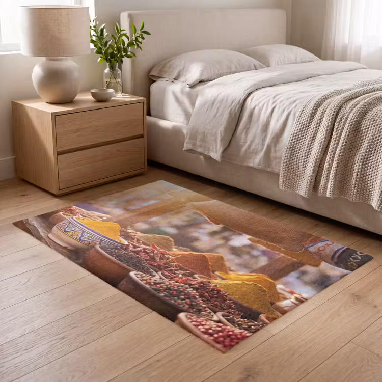 Teppich - Gewürze – Markt – Bunt - Specerijen - Markt - Kleurrijk Vloerkleed Rechthoek klein