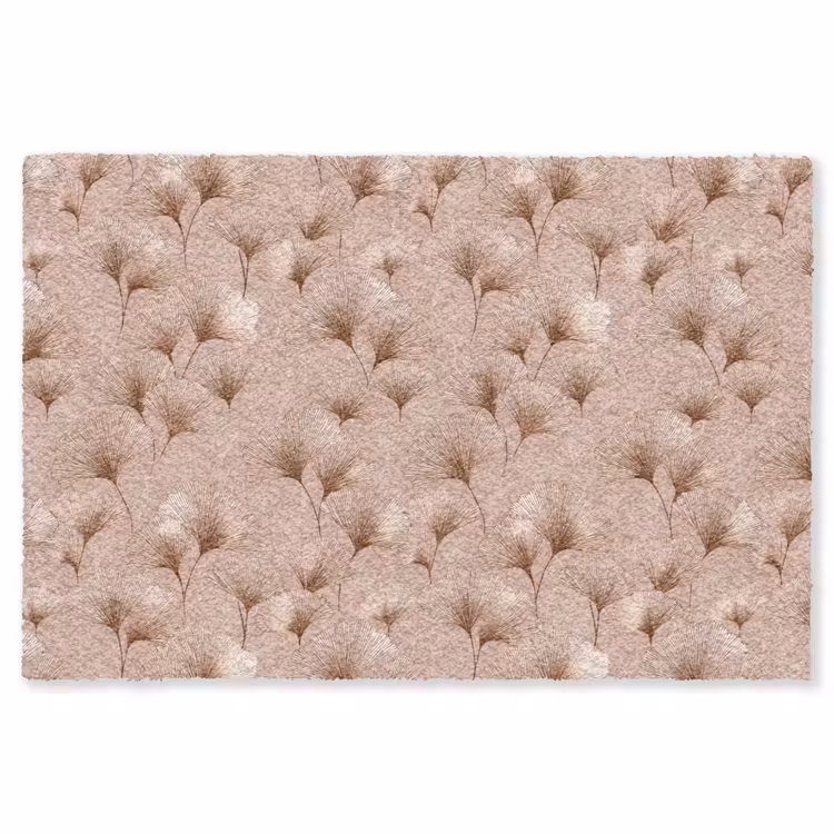 Ginkgo - Patroon - Roze Vloerkleed Rechthoek klein 1091 -3d