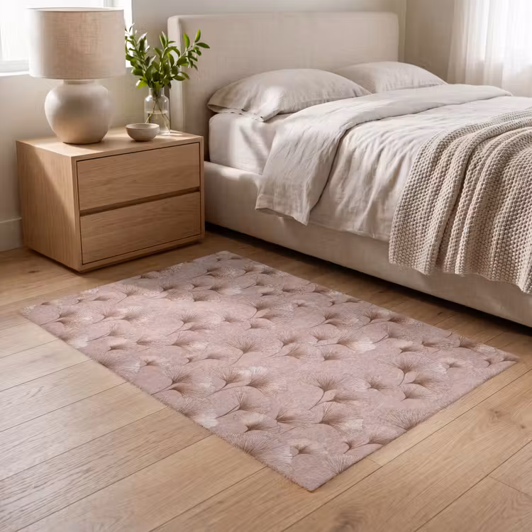Ginkgo - Patroon - Roze Vloerkleed Rechthoek klein 1091 -atmosphere_sfeer3_global
