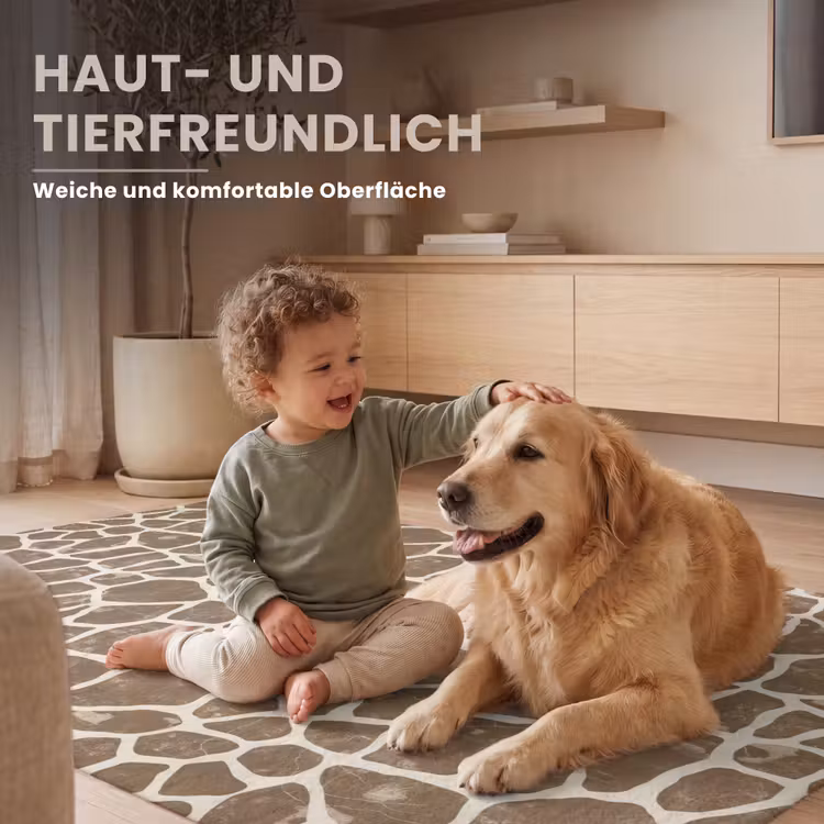 Giraf - Klassiek - Bruin Vloerkleed Rechthoek klein 1091 -uniquesellingpoint_zacht_DE