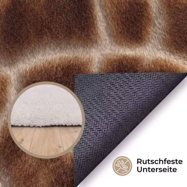 Giraf - Vacht - Bruin Vloerkleed Rechthoek klein 1091 -uniquesellingpoint_antislip_DE_DE