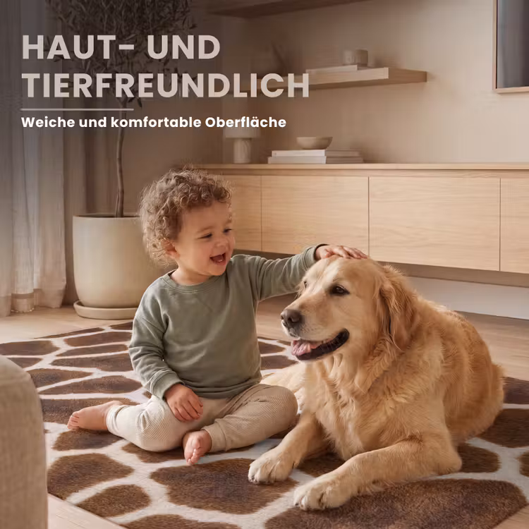 Giraf - Vacht - Klassiek - Bruin Vloerkleed Rechthoek klein -uniquesellingpoint_zacht_DE