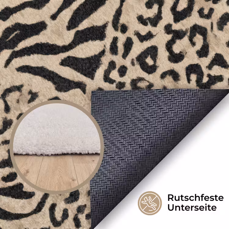 Giraf - Zebra - Motief - Bruin Vloerkleed Rechthoek klein 1091 -uniquesellingpoint_antislip_DE_DE