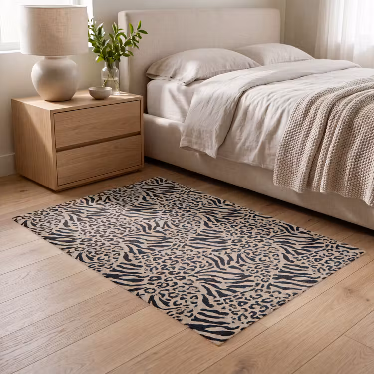 Giraf - Zebra - Motief - Bruin Vloerkleed Rechthoek klein 1091 -atmosphere_sfeer3_global