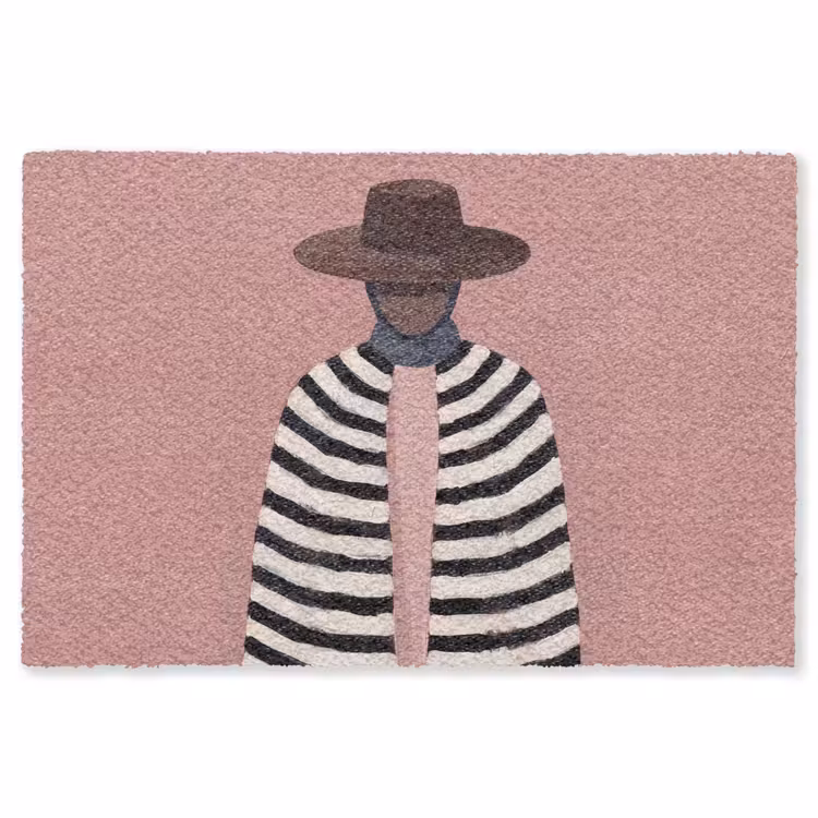 Grafisch - Vrouw - Roze Vloerkleed Rechthoek klein -3d