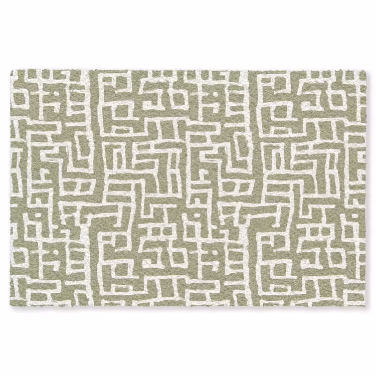 Grafisch - Patroon - Groen Vloerkleed Rechthoek klein 1091 -3d