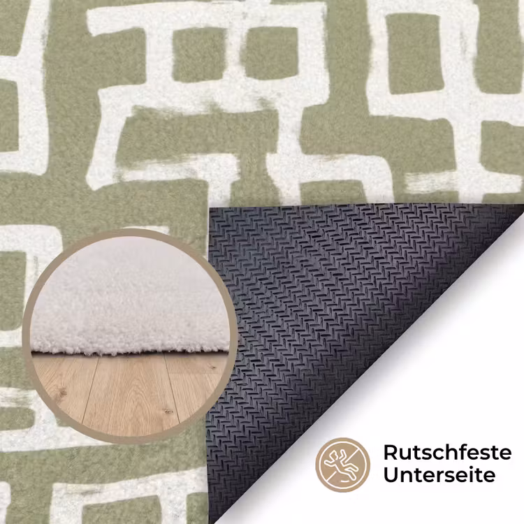 Grafisch - Patroon - Groen Vloerkleed Rechthoek klein 1091 -uniquesellingpoint_antislip_DE_DE
