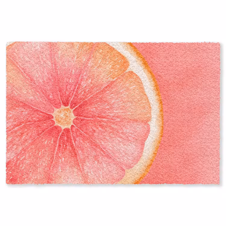 Grapefruit - Roze - Levendig Vloerkleed Rechthoek klein -3d