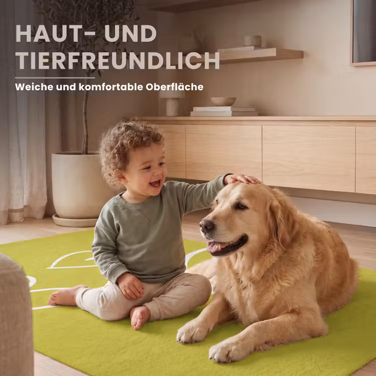 Groen - Hartjes - Wit Vloerkleed Rechthoek klein -uniquesellingpoint_USP_zachtDE_DE