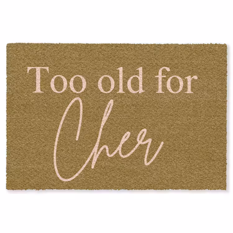 Groen - Too old for cher - Roze Vloerkleed Rechthoek klein -3d