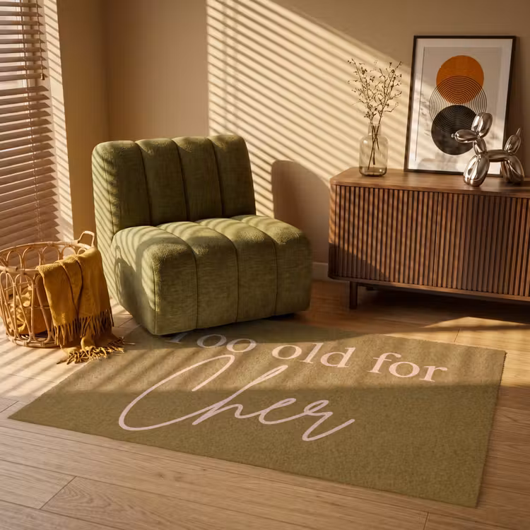 Groen - Too old for cher - Roze Vloerkleed Rechthoek klein -atmosphere_sfeer1_global
