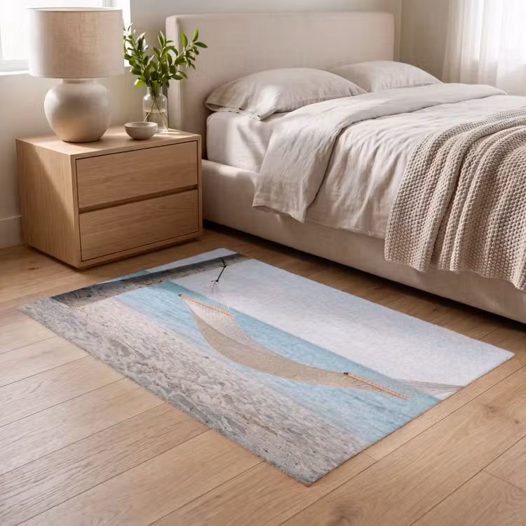 Hangmat - Strand - Wit Vloerkleed Rechthoek klein -atmosphere_sfeer3_global