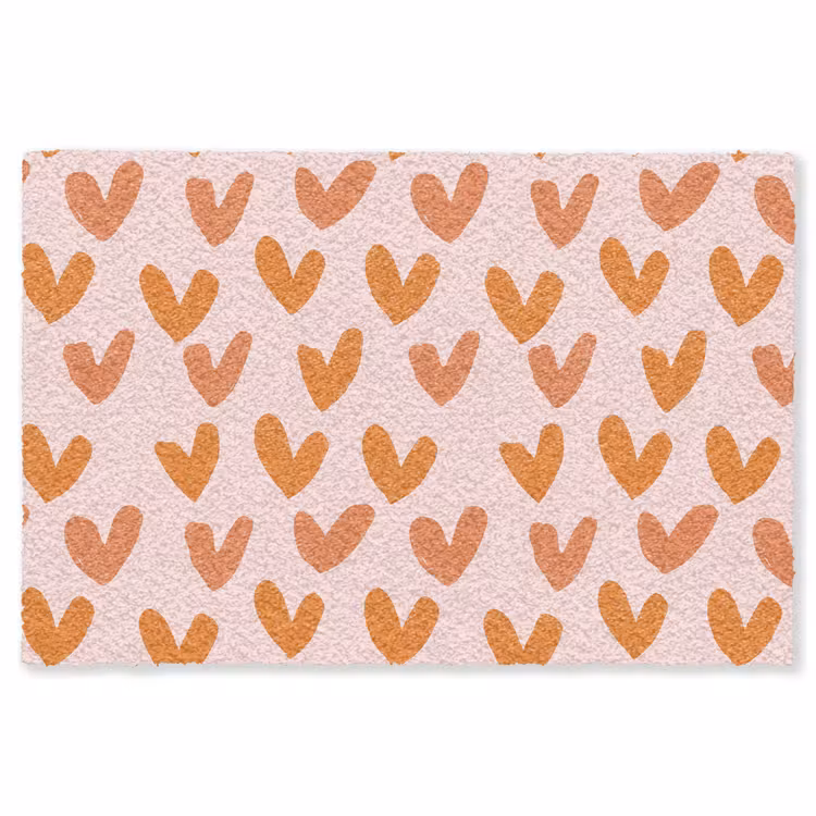 Hartjes - Getekend - Oranje Vloerkleed Rechthoek klein 1091 -3d