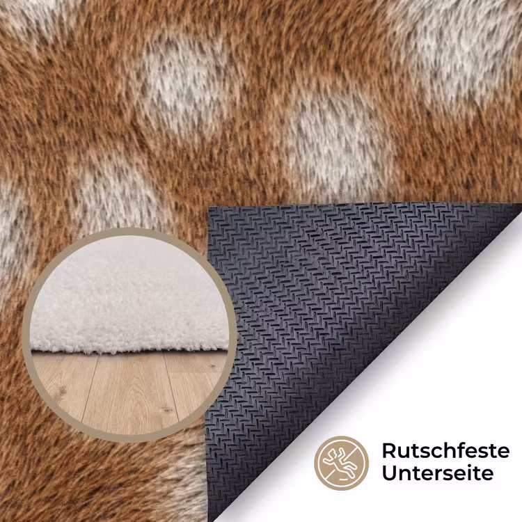 Hert - Vacht - Bruin Vloerkleed Rechthoek klein 1091 -uniquesellingpoint_antislip_DE_DE